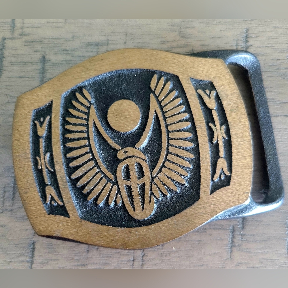 Winged Cobra Brass Belt Buckle